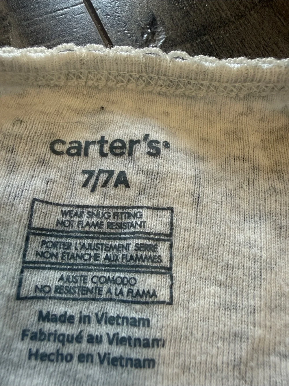 Carter's Cream and Navy Printed Sleep Tee